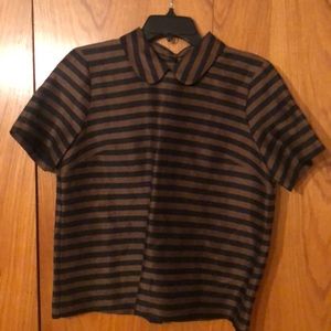 Madewell Striped Shirt Button Back